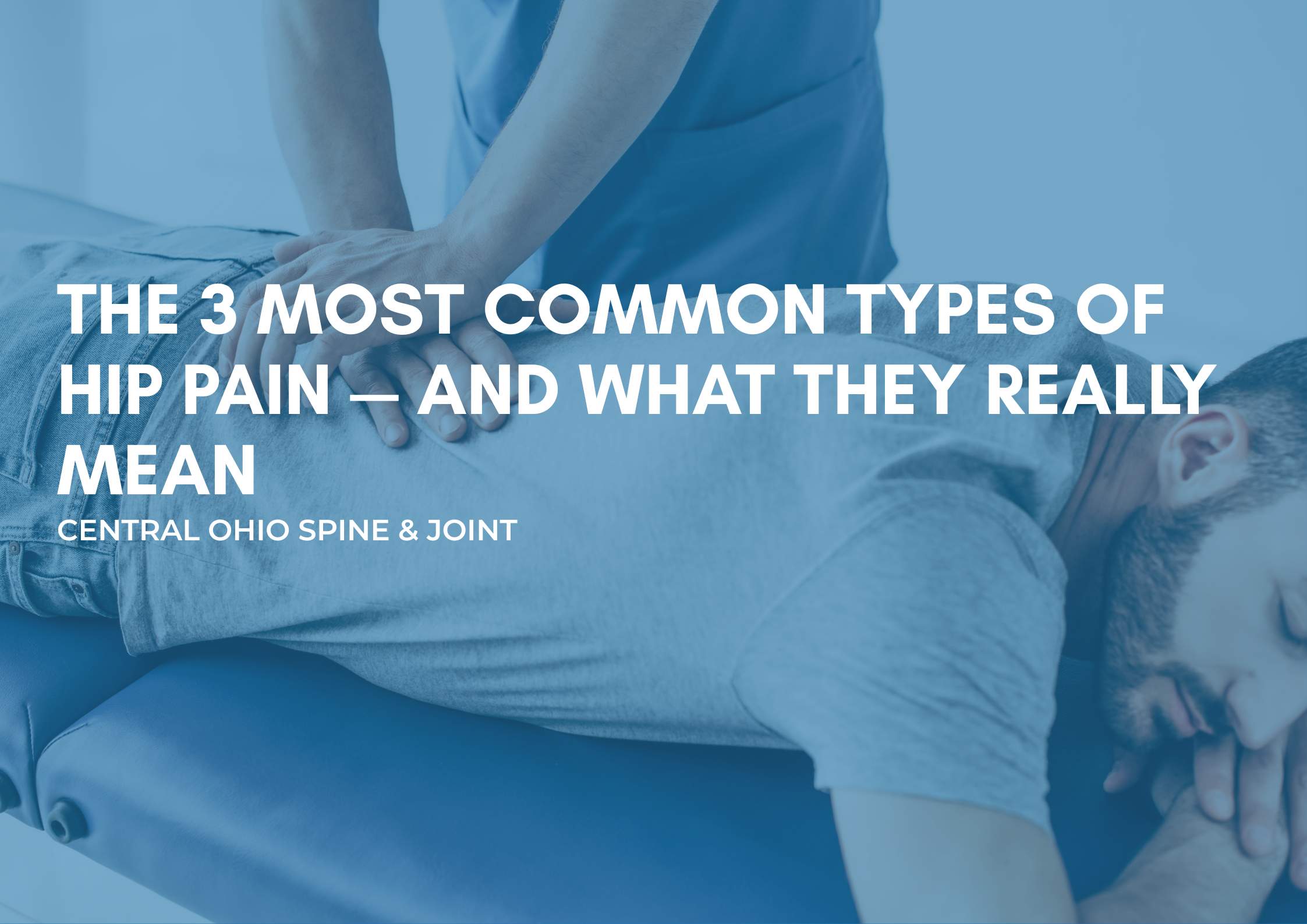 Chiropractor assessing hip range of motion in clinic